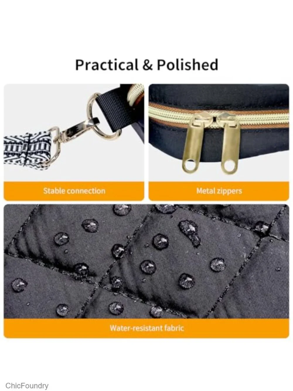 Quilted Crossbody Bag for Women, Puffy Travel Purse with Wide Strap